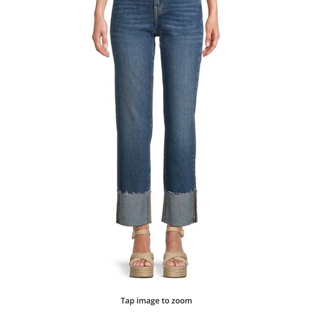 7 For All Mankind Blue Ankle Cropped Jeans